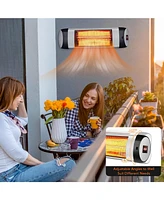 Sugift 1500W Wall-Mounted Electric Heater Patio Infrared Heater with Remote Control