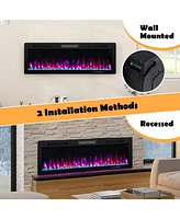 Sugift Electric Fireplace 50 Inches Recessed and Wall Mounted