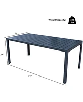 Slickblue 71" Aluminum Outdoor Dining Table - Heavy Duty Table for 8 People