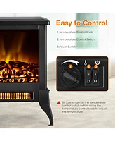 Sugift Compact Portable Space Heater with Realistic Flame Effect