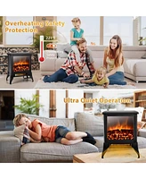 Sugift Compact Portable Space Heater with Realistic Flame Effect