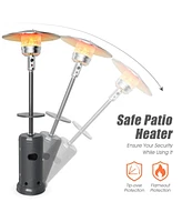 Sugift Outdoor Heater Propane Standing Lp Gas Steel with Table & Wheels
