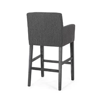 The Pop Home Set of 2 Upholstered 30.5-Inch Bar Height Stools with Backrests, Chairs for Kitchen-The