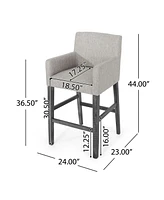 The Pop Home Set of 2 Upholstered 30.5-Inch Bar Height Stools with Backrests, Bar Chairs for Kitchen-The Pop Home