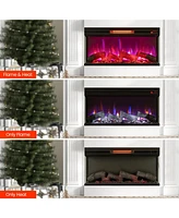 Sugift 36 Inch 3-Sided 1500W Electric Fireplace with 7-Color Flame