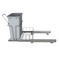 Rev-a-Shelf 20 qt. Universal Waste Container with Rear Basket, Rukd-1420RB-1