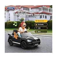 Funtok Licensed Ford Mustang Shelby GT500 12V Kids Electric Ride On Car w/Parent Remote Control, Led Lights, MP3, bluetooth