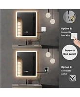 Wisfor 400 x 500mm Bathroom Led Mirror Wall Dimmable Makeup Vanity Mirror with Memory Function