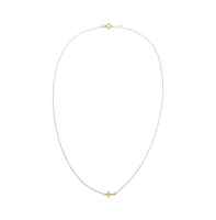 By Adina Eden Mini Solid Cross Necklace 14K