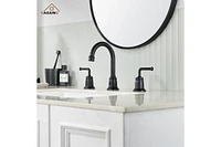 Casainc 8 Inch Widespread 2-Handle Bathroom Sink Faucet with Drain Assembly