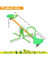 Slickblue 360 Degree Rotation Outdoor Kids Spinning Seesaw Sit and Spin Teeter Totter Outdoor Playground Equipment Swivel Teeter Totter for Backyard