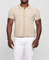 Guess Men's Short Sleeve Highland Textured Shirt