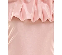 City Studios Juniors' Ruffled-Off-The-Shoulder Bodycon Shimmer Dress