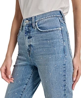 Dkny Jeans Women's High-Rise Slim Straight Scattered Rhine-Studs - OCE