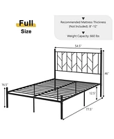 Sugift Full Size Platform Bed Frame with Sturdy Metal Slat Support