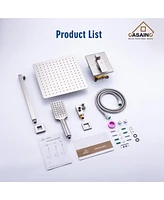 Casainc 12 Inch High Pressure Square Shower System with Anti-scald Valve