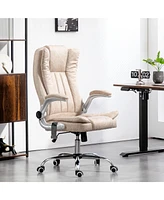 Homcom High Back Office Chair with Flip-up Arms and Tilt Function,