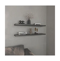 Depot E-Shop Pantego Floating Shelves with 1 Shelf, Pine