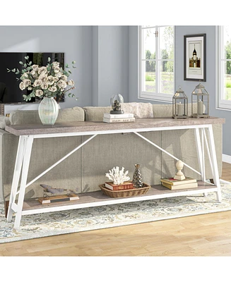 Tribesigns Industrial Entry Console Table,70.9 Inches Extra Long Sofa Table Behind Couch