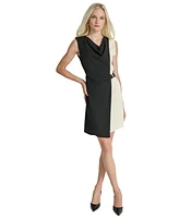 Dkny Women's Crepe Colorblocked Side-Belt Sheath Dress