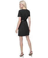 Dkny Women's Jewel-Neck Cargo-Pocket Short-Sleeve Dress