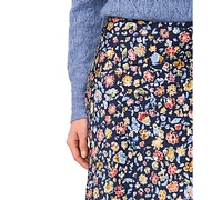 CeCe Women's Floral-Print Midi Skirt