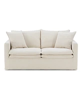 Furniture of America 68" Linen Maddy 2-Seater Narrow Track Arm Loveseat