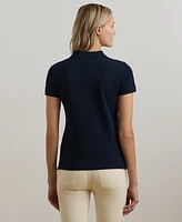 Lauren Ralph Petite Crest-Patch Pique Polo Shirt