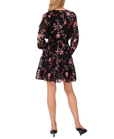 CeCe Women's Cold-Shoulder Tiered Floral Minidress