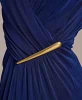 Donna Karan New York Women's Faux-Wrap Embellished Gown
