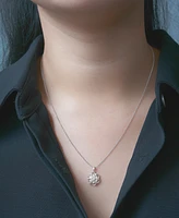 2-Pc. Set Diamond Flower Pendant Necklace & Matching Stud Earrings (1/4 ct. t.w.) in Sterling Silver, Exclusively at Macy's