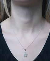 Diamond Cluster Pear-Shape 18" Pendant Necklace (1/2 ct. t.w.) in 14k White Gold, Exclusively at Macy's