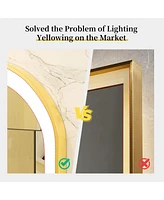 Wisfor Modern Led Oval Bathroom Mirror Wall Vanity Mirror Anti-Fog 23"x 47"