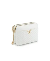 Like Dreams Lila Quilted Double Zip Crossbody Bag