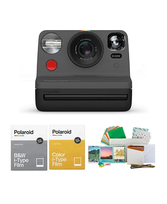 Polaroid Now Vf i-Type Instant Camera (Black) Bundle with Film & Accessories