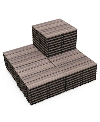 Costway 36 Pcs Interlocking Deck Tiles Anti-slip Floor Tiles for Poolside All Weather