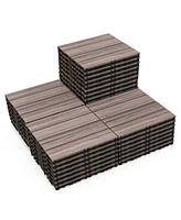 Costway 36 Pcs Interlocking Deck Tiles Anti-slip Floor Tiles for Poolside All Weather