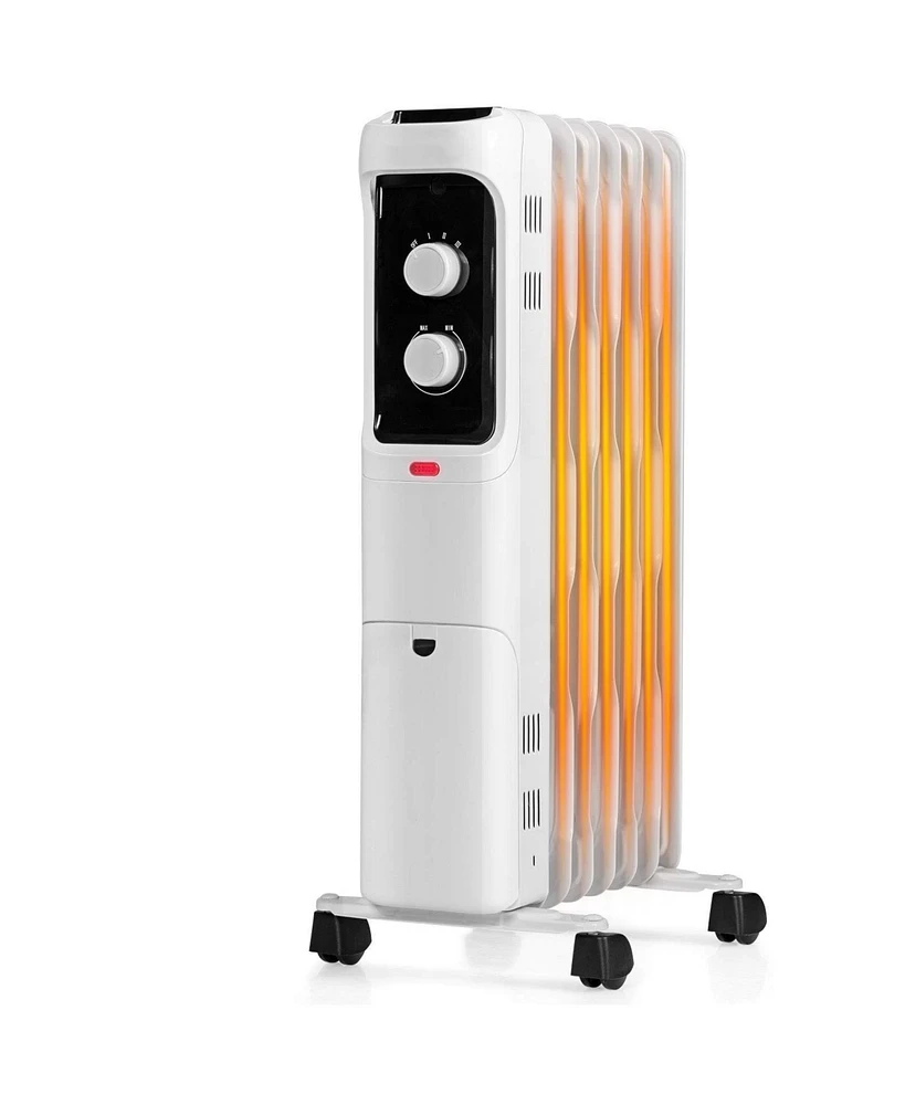 Sugift 1500W Oil Filled Portable Radiator Space Heater with Adjustable Thermostat