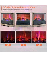 Sugift 27 Inch Freestanding Electric Fireplace with 3-Level Vivid Flame Thermostat