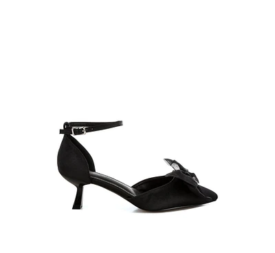 Rag & Co Cadell Bow Detail Satin Sandals