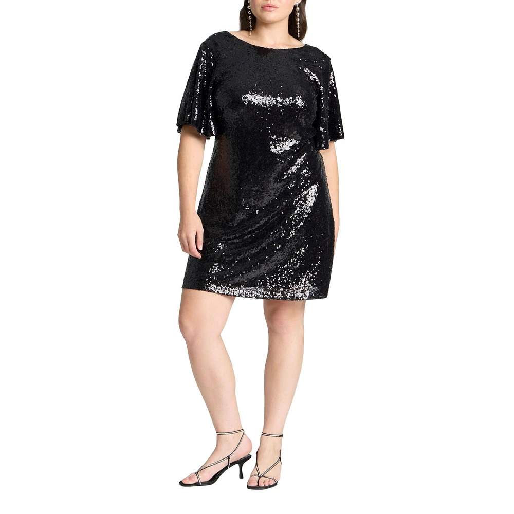 Eloquii Plus Tee Sequin Mini Dress