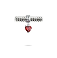 Bling Jewelry Valentines Love Heart Dangle Charm Bead Sterling Silver for Bracelet