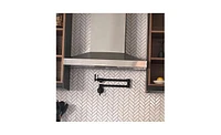 Slickblue Wall-Mount Pot Filler Faucet, Commercial Kitchen Folding Faucet with Stretchable Design and Double Joint Swing