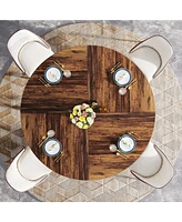 Tribesigns 47 Inch Round Dining Table, Modern Kitchen Table for 4, Small Dinner Table for Dining Room, Living Room