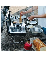 Primus Tupike Compact, Portable 2-Burner Camping Stove with Grill Plate,Perfect for Overlanding and Camping, Piezo Ignition for Easy Start