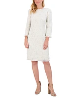 Eliza J Women's Fringe-Trim Boucle Tweed Sheath Dress