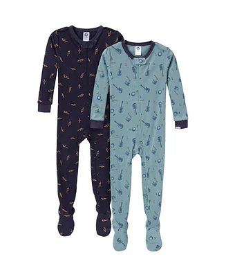 Gerber Baby Boys' Snug Fit Footed Pajamas, 2-Pack, Guitars