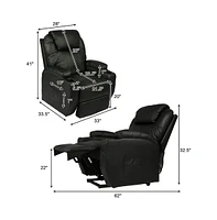 Slickblue Massage and Heat Leather Recliner Electric Power Lift Chair for Elderly Comfort