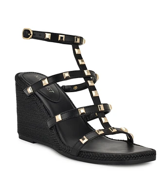 Nine West Women's Sardis Square Toe Wedge Sandals