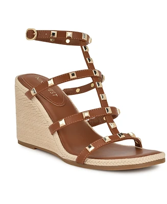 Nine West Women's Sardis Square Toe Wedge Sandals